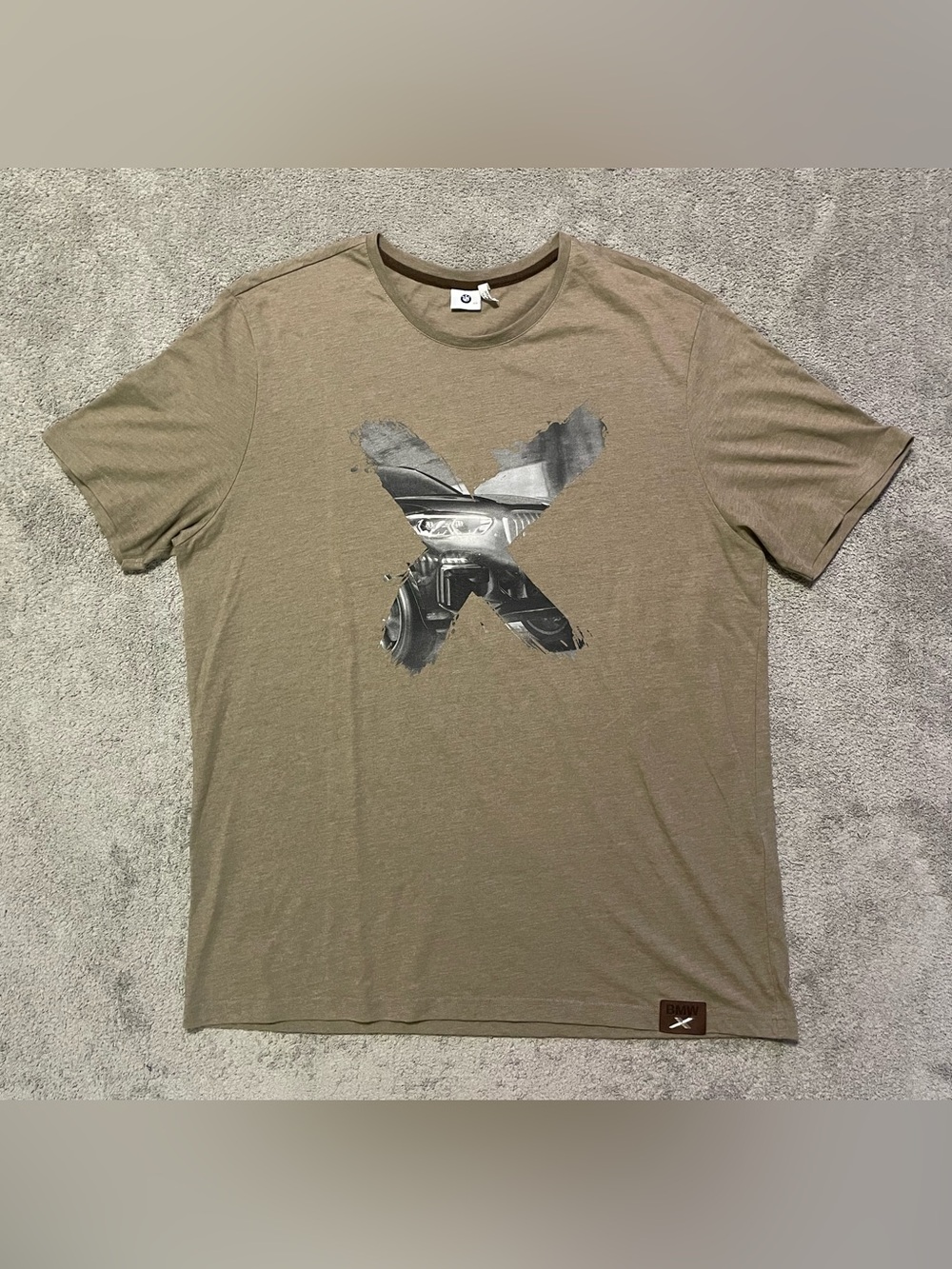 BMW X Series Graphic T Shirt Mens 2XL Brown Portugal Made Car Racing Tee